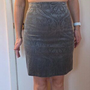 All Saints Grey Patterned Pencil Skirt